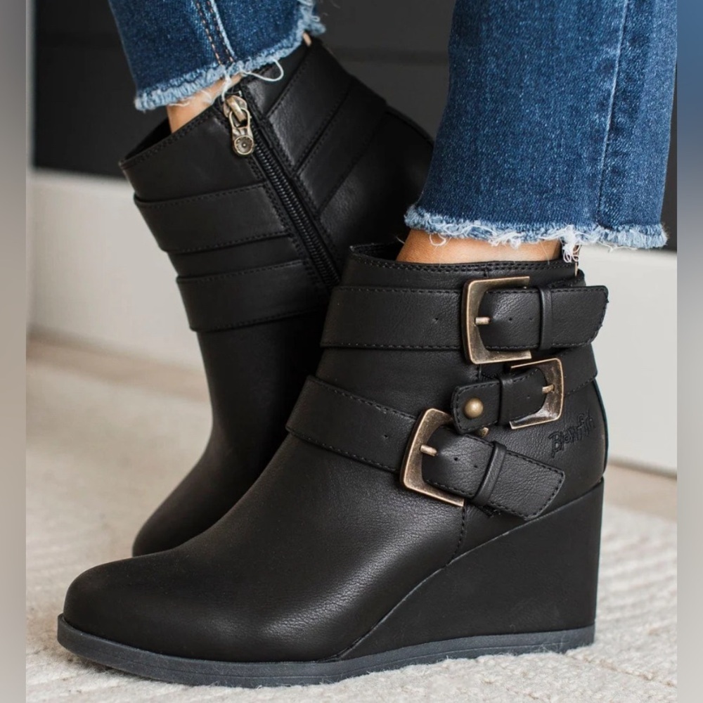 Elegant Black Ankle Booties with Buckle Detail